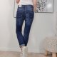 Strtch Jeans mit Knopfleiste aus Glitzer Kn&ouml;pfen