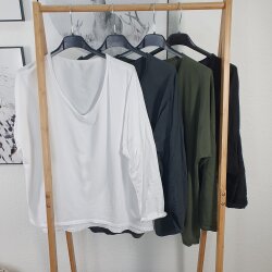 Kurzes Vokuhila Basic Shirt- One Size