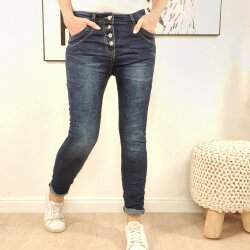 Jewelly Stretch Jeans mit Schmuck Knöpfen S