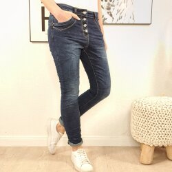 Jewelly Stretch Jeans mit Schmuck Knöpfen S