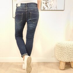 Jewelly Stretch Jeans mit Schmuck Knöpfen S