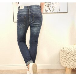 Jewelly Denim Jeans mit Schmuck Knöpfen L