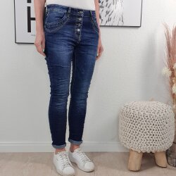 Jewelly Boyfriend Jeans mit sch&ouml;ner Knopfleiste L
