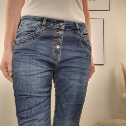 Jewelly Boyfriend Jeans mit sch&ouml;ner Knopfleiste L