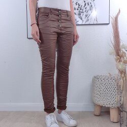 Fake Leather Jeans Walnut