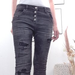 Black denim destroyed Jeans