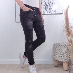 Black denim destroyed Jeans L