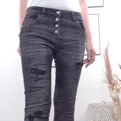 Black denim destroyed Jeans L