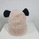Strickmütze PANDA mit Öhrchen Beige