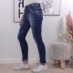 Stretch Jeans mit bunten Strass Steinchen