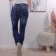 Stretch Jeans mit bunten Strass Steinchen