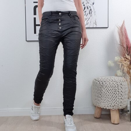 Schwarze Fake Leather Jeans gro&szlig;e Gr&ouml;&szlig;en