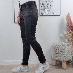 Schwarze Fake Leather Jeans gro&szlig;e Gr&ouml;&szlig;en