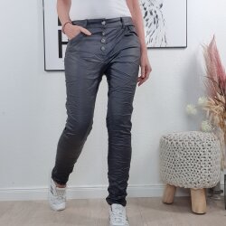 Graue Fake Leather Jeans gro&szlig;e Gr&ouml;&szlig;en