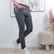 Graue Fake Leather Jeans große Größen L