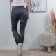 Graue Fake Leather Jeans große Größen L