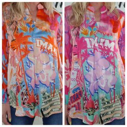 Blusen Shirt Miami Beach- One Size 36 bis 42