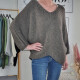 V-Neck Pulli BAT SLEEVES- One Size (9 Farben) Walnut