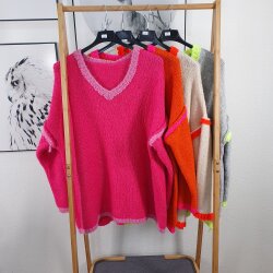 V- Neck Pullover COLORBLOCK- One Size (4 Farben)