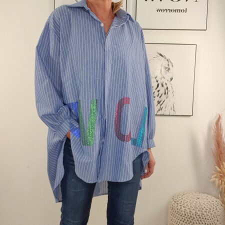 Nadelstreifen Hemd LOVE- One Size