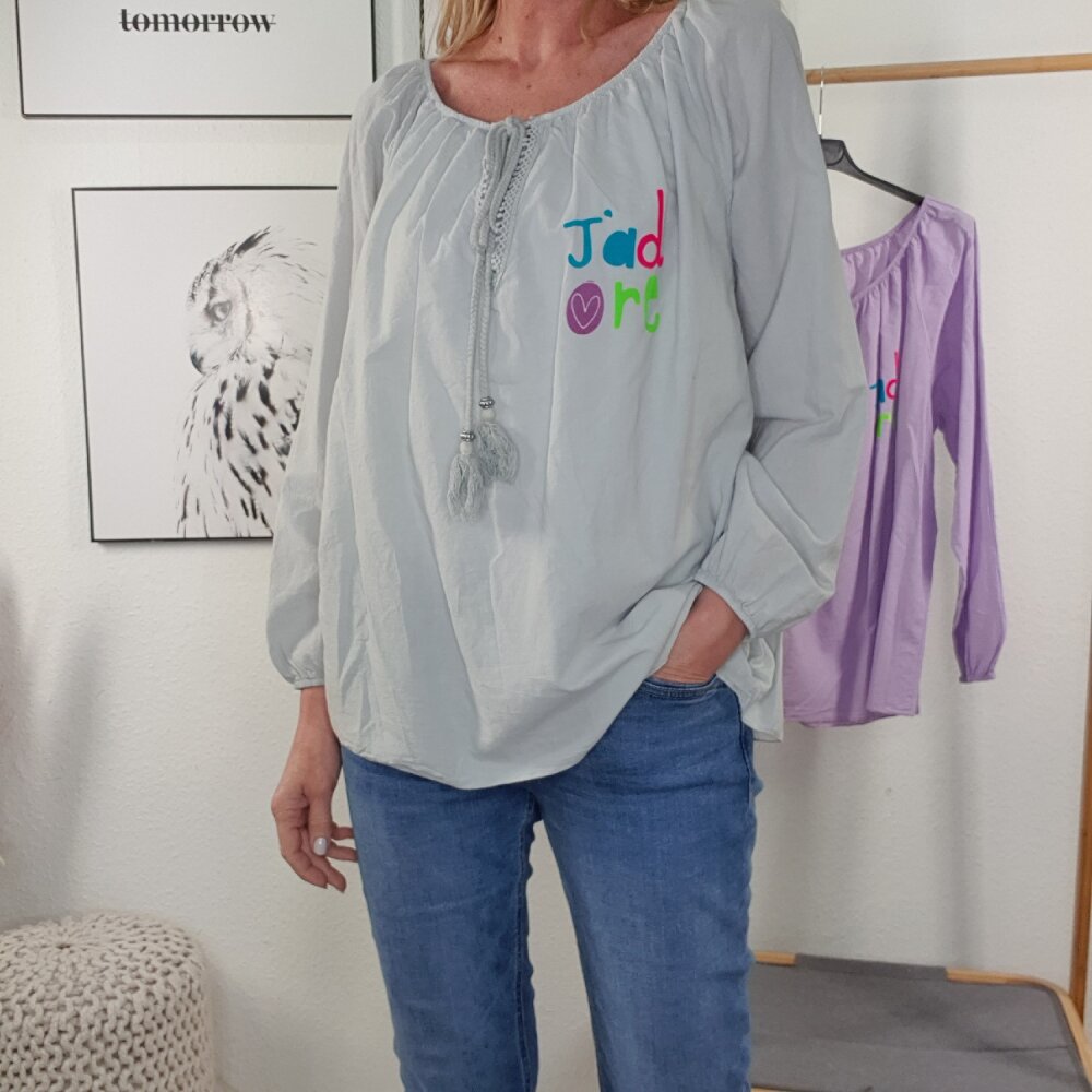 Print Carmen Bluse