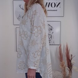 Maxi Bluse BRODERIE FLEURS- One Size