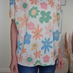 Viskose Strick Shirt FLOWER POWER- One Size