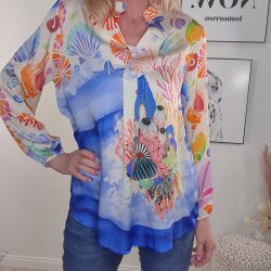 Langarm Blusen Shirt FLOWER LOVE- One Size
