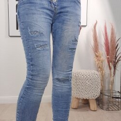 Destroyed Strass Jeans