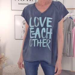 Vokuhila Shirt LOVE EACH OTHER- One Size (5 Farben)