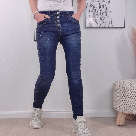 Strass Glitzer Jeans Denim Glitter-XL