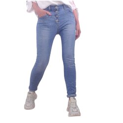 Karostar Stretch Jeans mit Zipper - M bis 4XL Denim strass XL