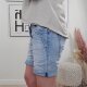 Karostar Damen Baggy Denim Stretch-Shorts Kurze Denim Jeans Hose Boyfriend Denim XL