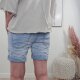 Karostar Damen Baggy Denim Stretch-Shorts Kurze Denim Jeans Hose Boyfriend Denim XL