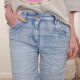 Karostar Damen Baggy Denim Stretch-Shorts Kurze Denim Jeans Hose Boyfriend