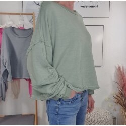 Boxy Sweatshirt Raw Cuts- One Size 36 bis 44 (7 Farben)