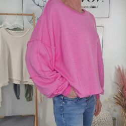 Boxy Sweatshirt Raw Cuts- One Size 36 bis 44 (7 Farben) Pink