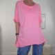 Oversized Vokuhila Shirt One Size Pink