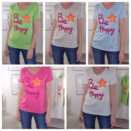 Shirt Be Happy- One Size 34 bis 40