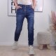 Karostar Damen Stretch Jeans| Boyfriend Baggy Denim Hose| Knopfleiste Schmuck Kn&ouml;pfe