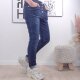 Karostar Damen Stretch Boyfriend Jeans|  Slim Baggy Denim Hose| Knopfleiste Schmuck Kn&ouml;pfe