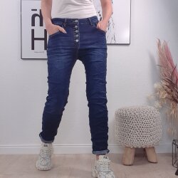 Stretch Jeans Boyfriend Look  5 Schmuck Kn&ouml;pfe