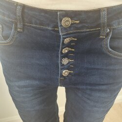 Stretch Jeans Boyfriend Look  5 Schmuck Kn&ouml;pfe