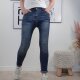 Jewelly Damen Stretch Mom Jeans| Slim Boyfriend Style| Zipper und Knopf