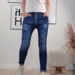 Jewelly Damen Stretch Jeans| Slim Boyfriend Style|...