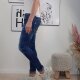 Jewelly Damen Stretch Jeans| Slim Boyfriend Style| Destroyed Look mit Schmuck Kn&ouml;pfen