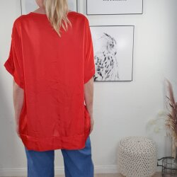 Seidiges Blusen Shirt Curvy- One Size 36 bis 44 Rot