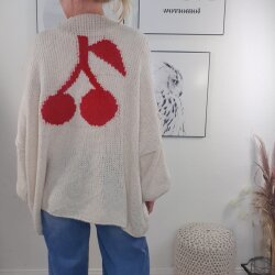 Kuschel Cardigan Cherry- One size 36 bis 44