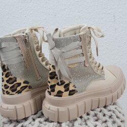 High Top Plateau Sneaker Beige Leo