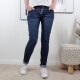 Buena Vista Malibu Stretch Damen Jeans Hose, Dunkelblau, Knopfleiste, 5 Taschen